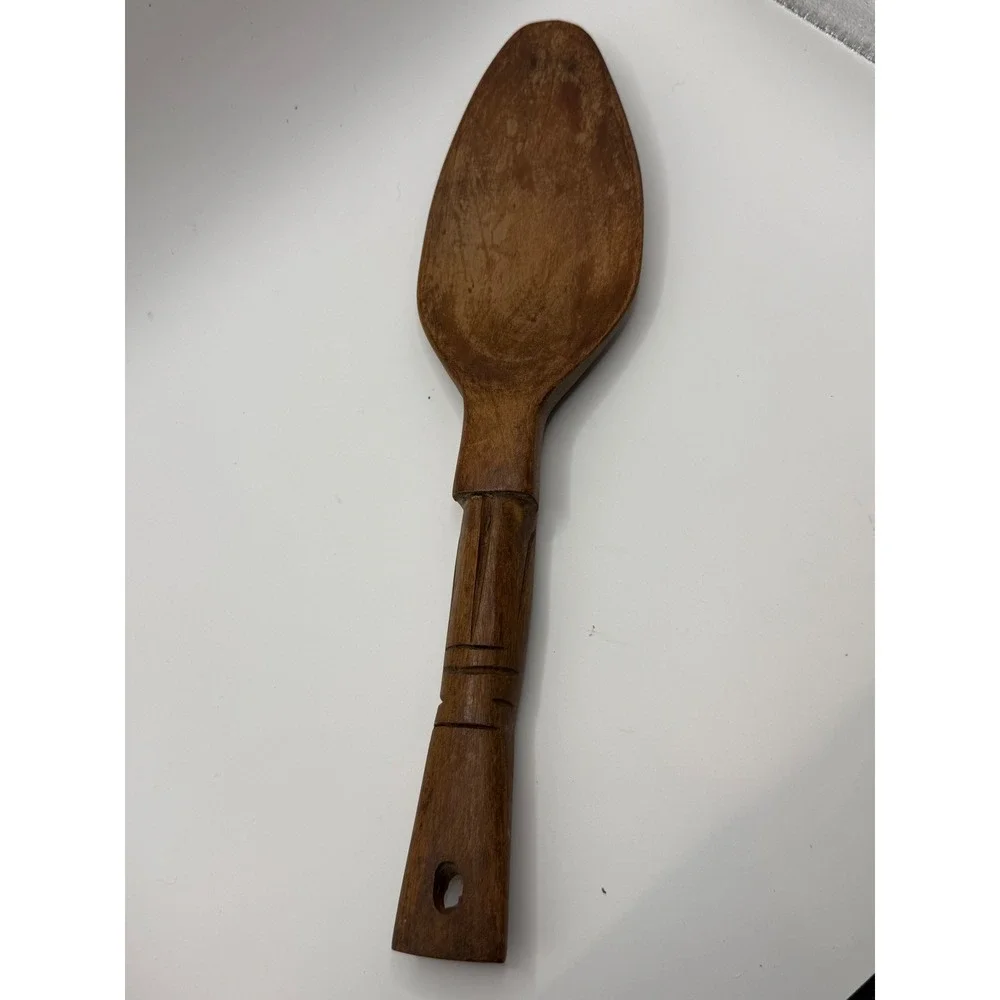 Vtg Hand Carved Wood Kitchen Wall Decor Set Fork Spoon Philippines Tribal